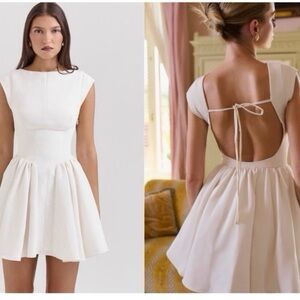 House of CB Cream Backless Dress